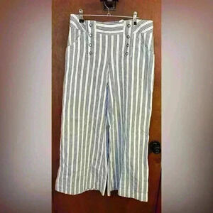 LONDONJEAN Linen wide leg chino pants